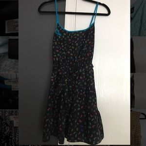 Navy Paisley Dress with adjustable straps